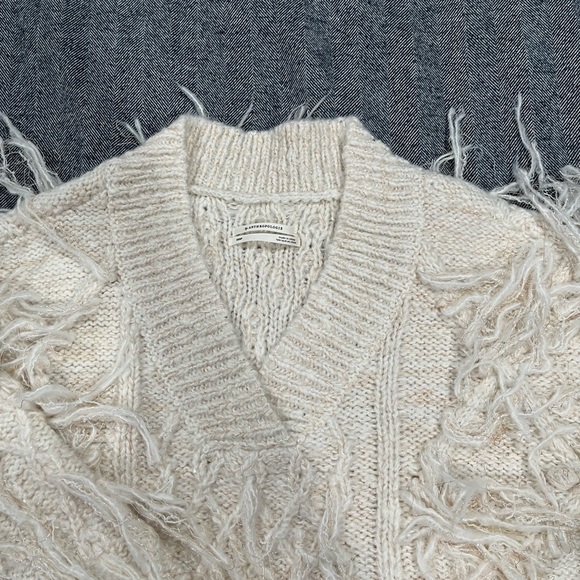 By Anthropologie Fringed Pullover Sweater, XXS petite - Picture 6 of 10